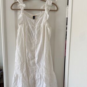 NWT Universal Thread White Ruffle Button-Front Dress